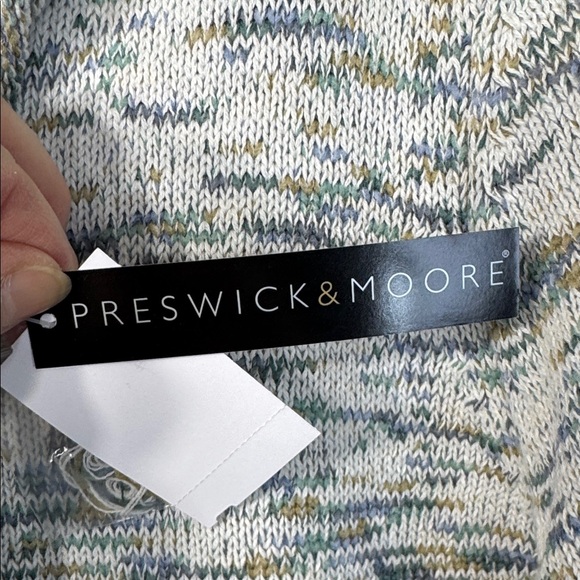 Preswick & Moore Sweater White & Green Cowl Neck w/ Pocket in Size 1X. NWT - Picture 11 of 14